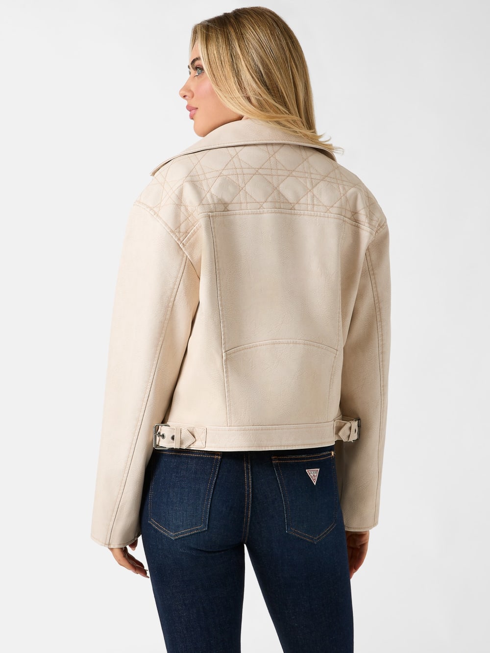Leather biker jacket - Guess
