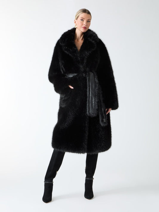 Molly Faux-Fur Wrap Coat - Guess