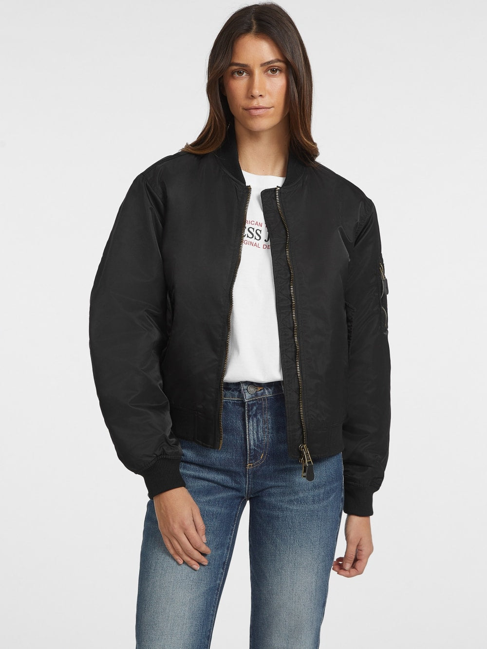 Nylon Bomber Jacket - Guess