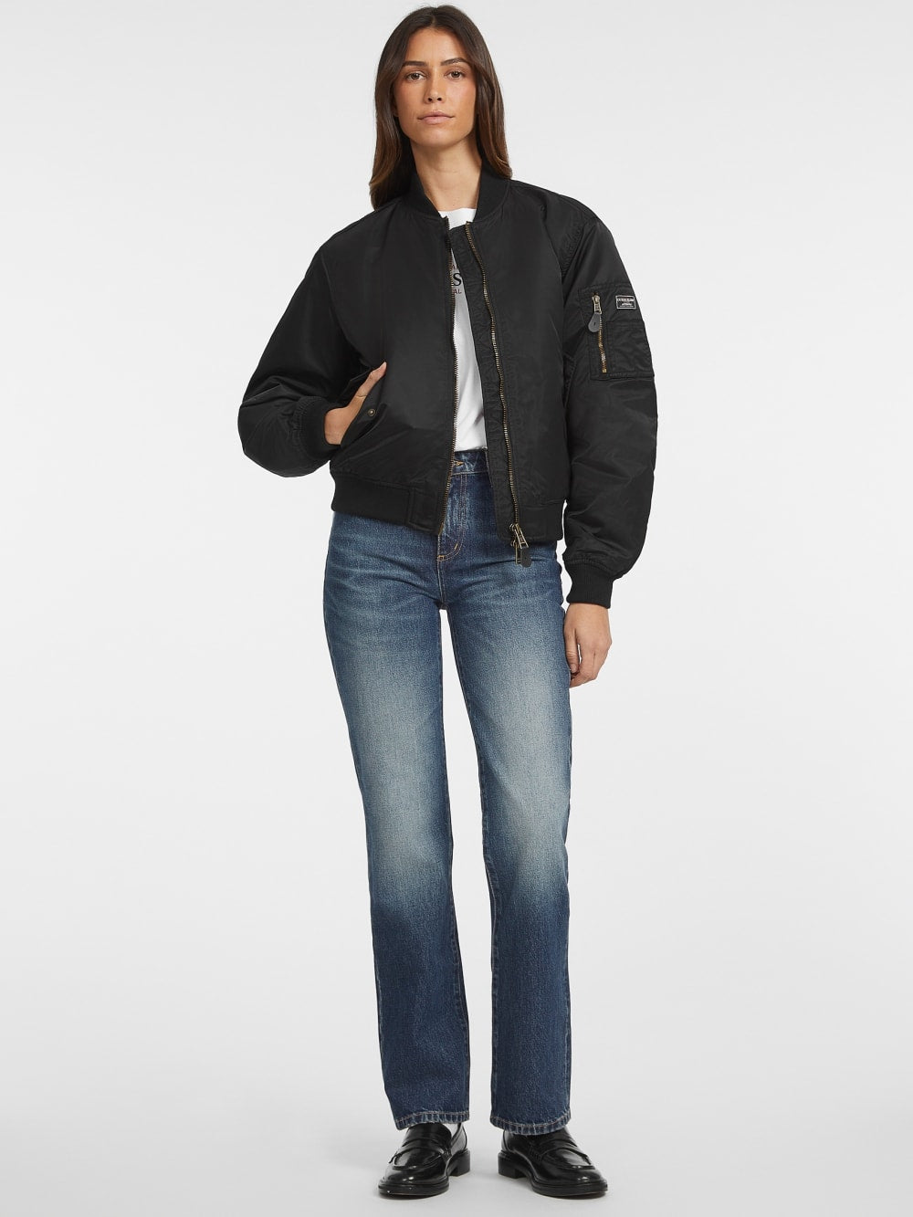 Nylon Bomber Jacket - Guess