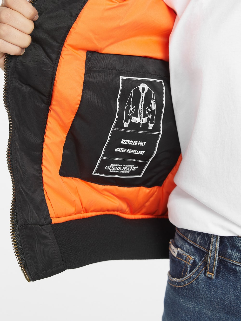 Nylon Bomber Jacket - Guess