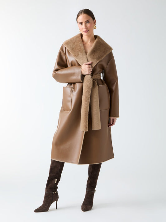 Ines Reversible Faux-Leather Coat - Guess