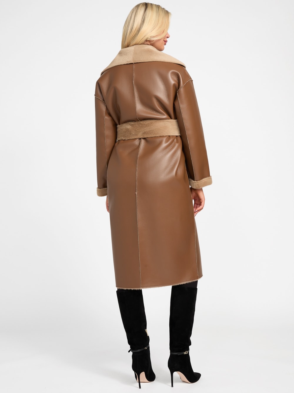 Ines Reversible Faux-Leather Coat - Guess