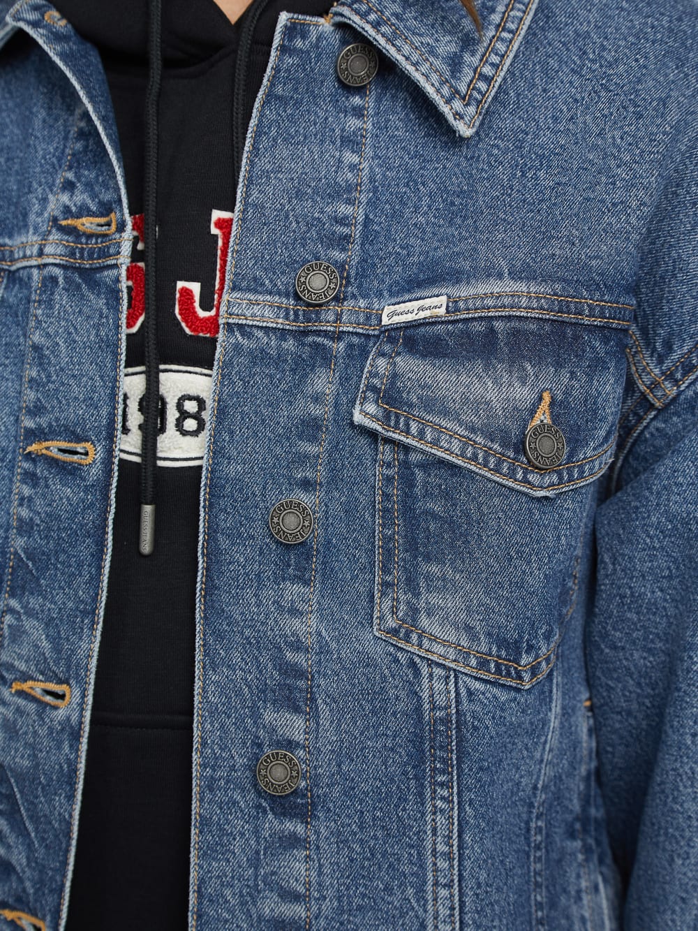 Oversized Denim Trucker Jacket - Guess