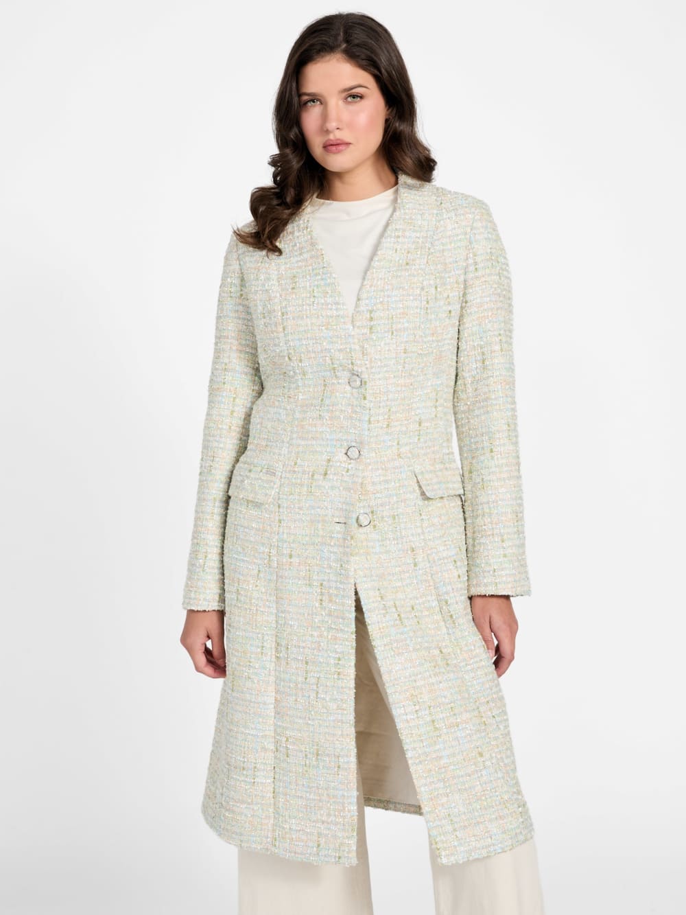 Tweed long coat - Guess