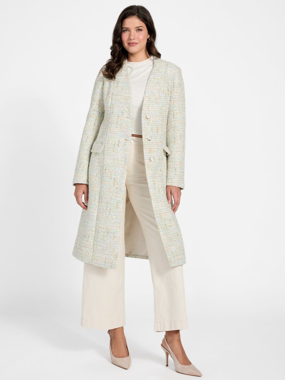 Tweed long coat - Guess
