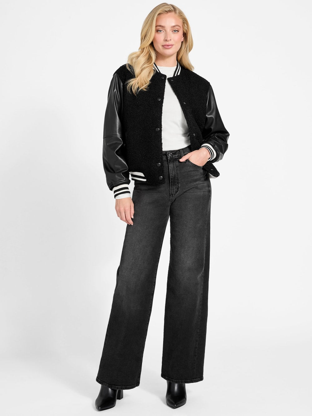 Eco Danielle Boucle Varsity Jacket - Guess