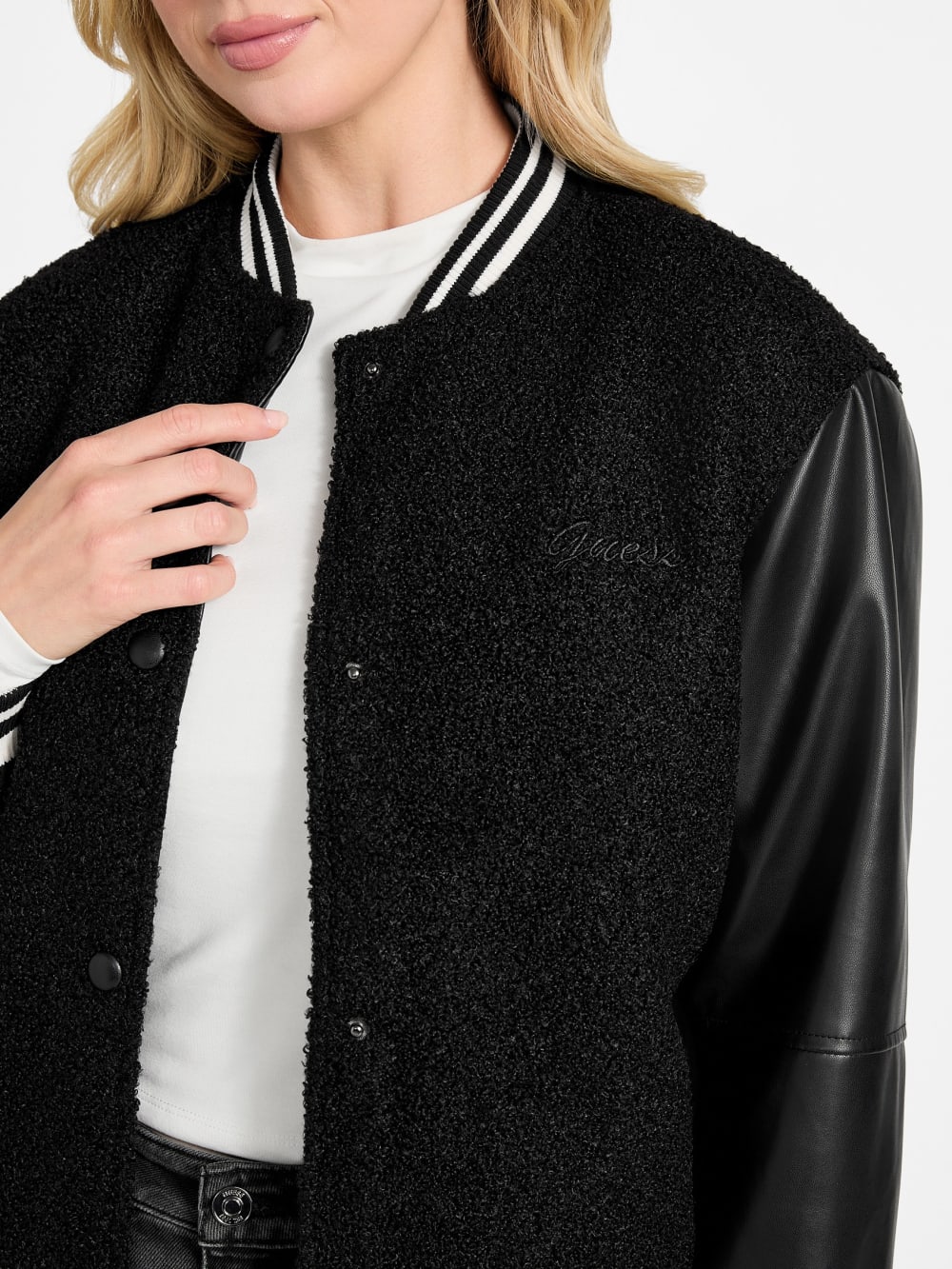 Eco Danielle Boucle Varsity Jacket - Guess