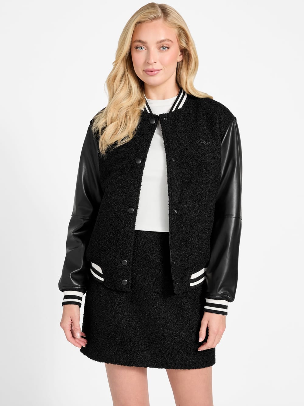 Eco Danielle Boucle Varsity Jacket - Guess