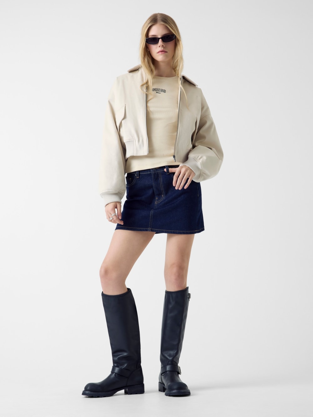 Faux suede bomber jacket - Guess