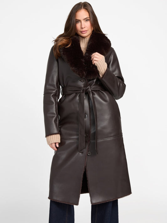 Zoey Faux-Leather Coat - Guess