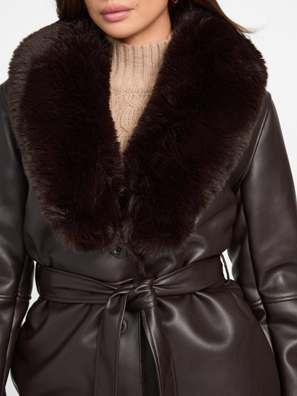 Zoey Faux-Leather Coat - Guess