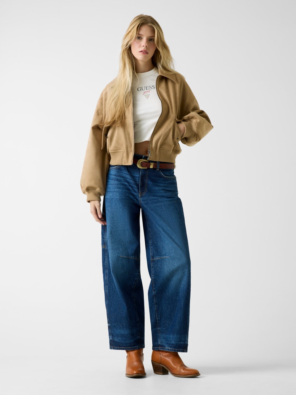Faux suede bomber jacket - Guess