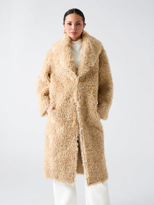 Margot Longline Faux-Fur Coat - Guess