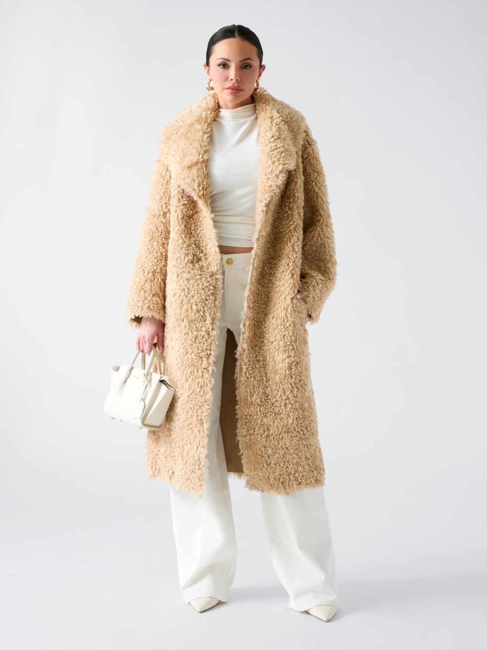 Margot Longline Faux-Fur Coat - Guess
