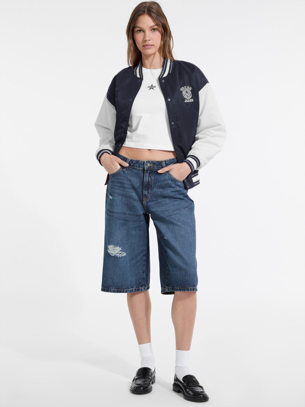 Embroidered Varsity Jacket - Guess