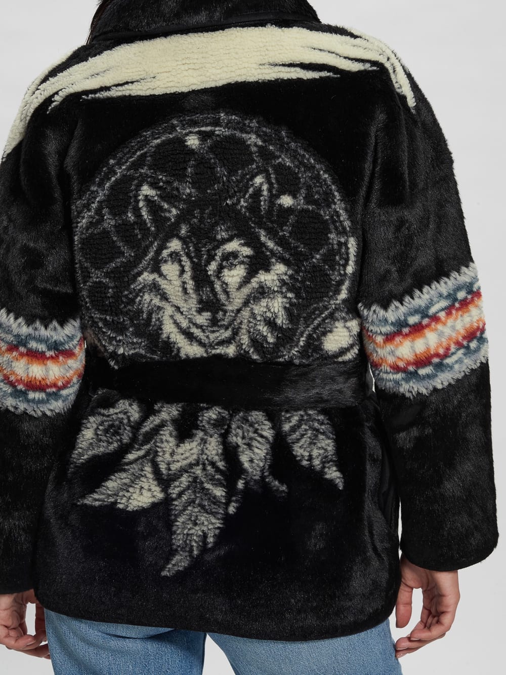 Carlotta Faux-Fur Wrap Jacket - Guess