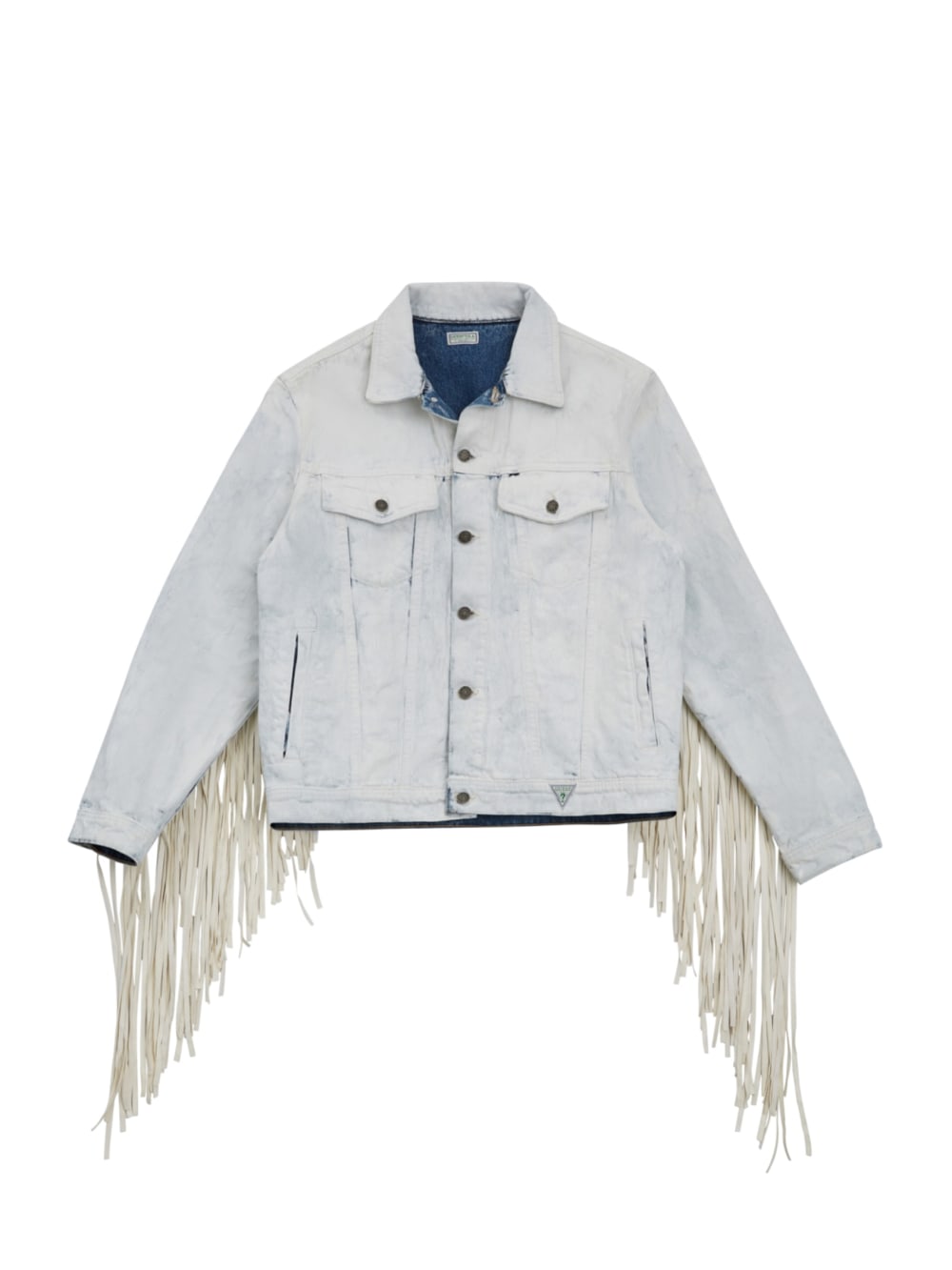 Painted Denim Fringe Jacket - Guess