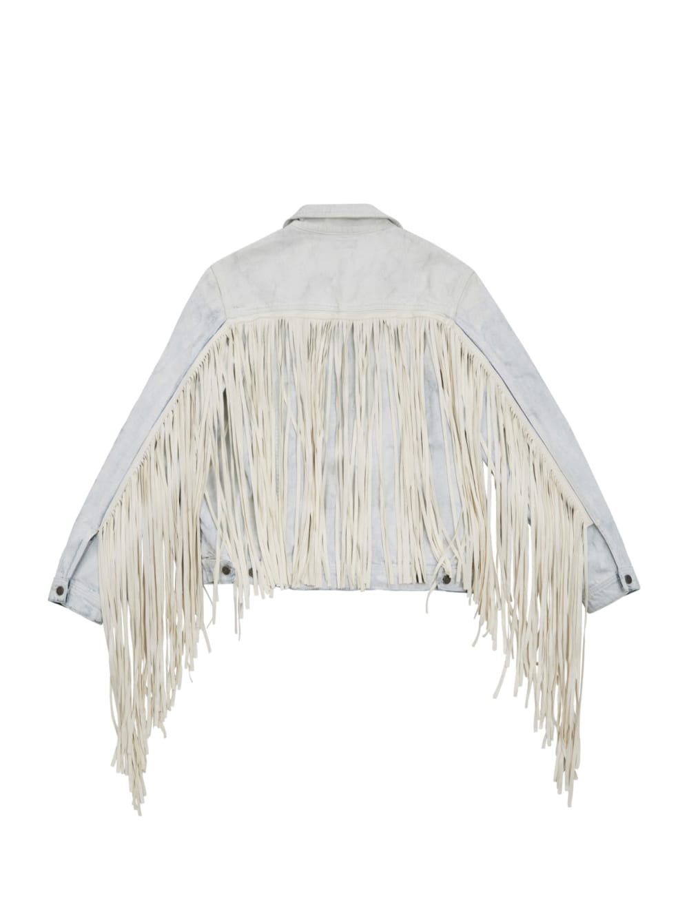 Painted Denim Fringe Jacket - Guess