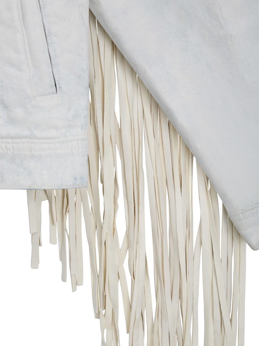 Painted Denim Fringe Jacket - Guess
