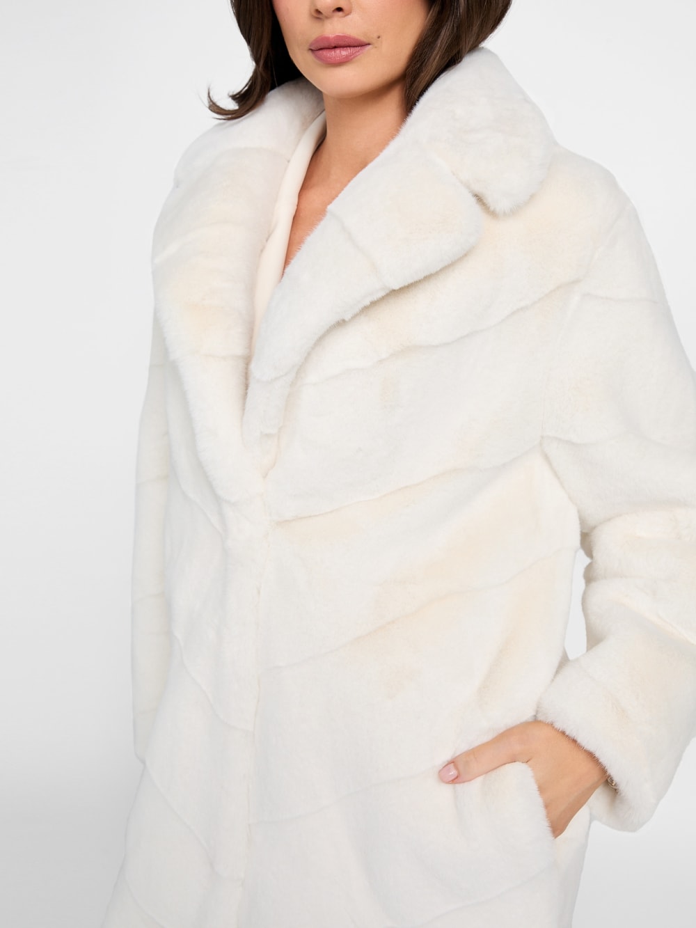 Maya Longline Faux-Fur Coat - Guess