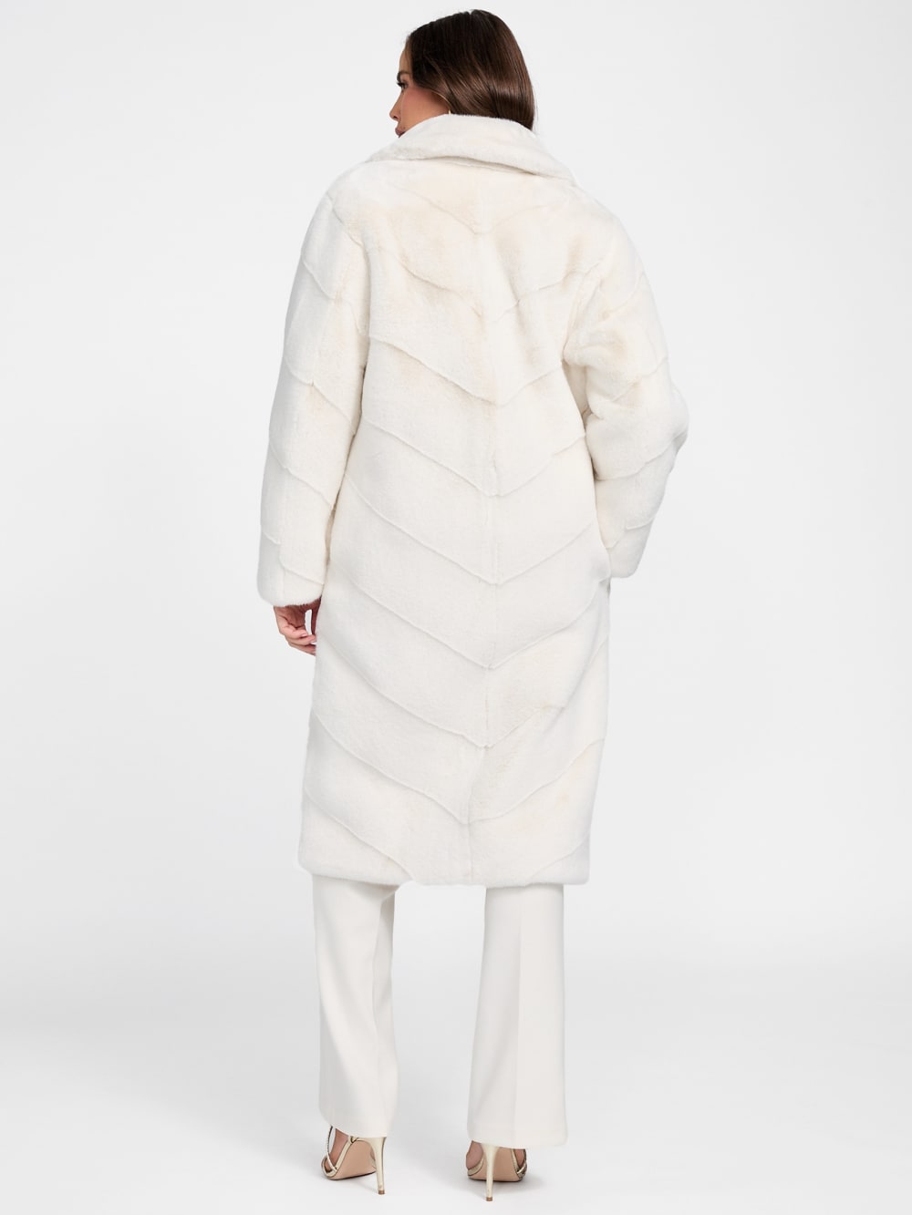 Maya Longline Faux-Fur Coat - Guess