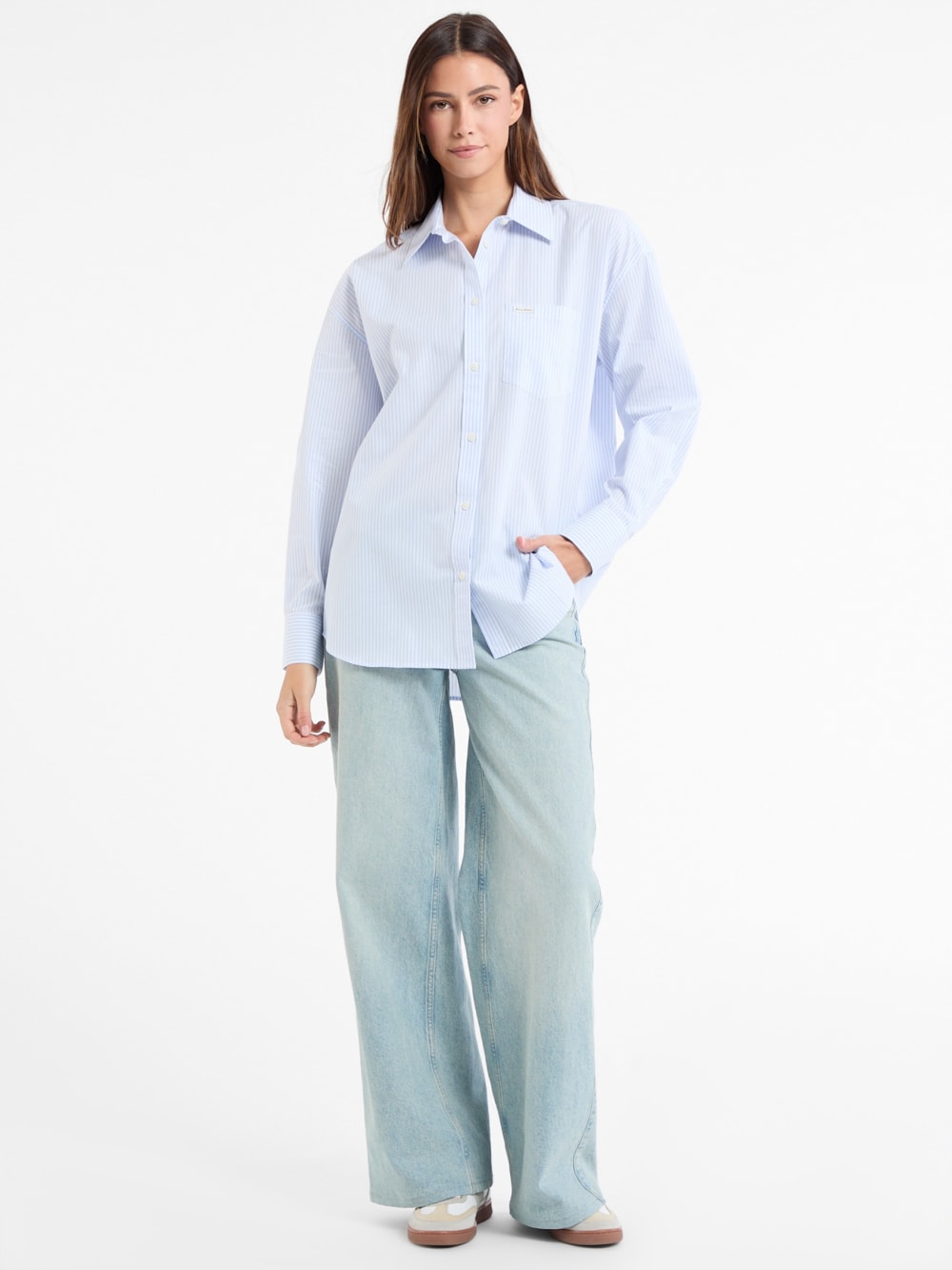 Striped Color-Block Shirt - Guess