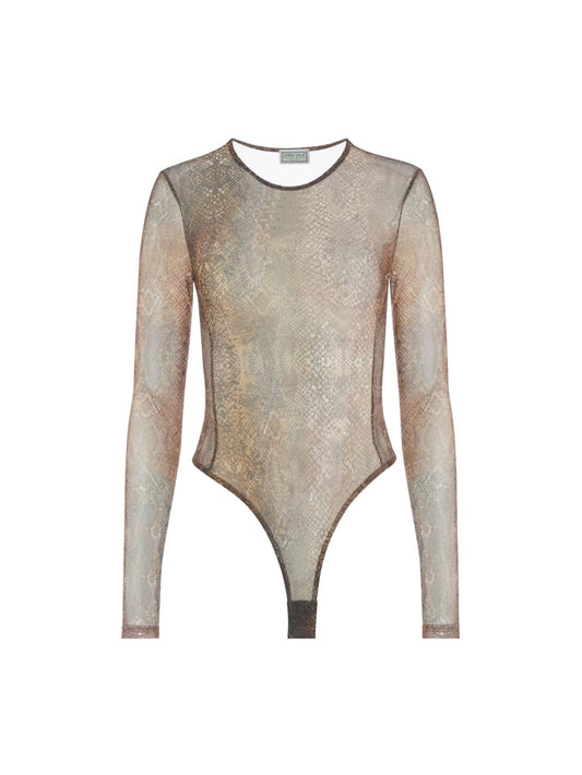 printed mesh bodysuit - Guess