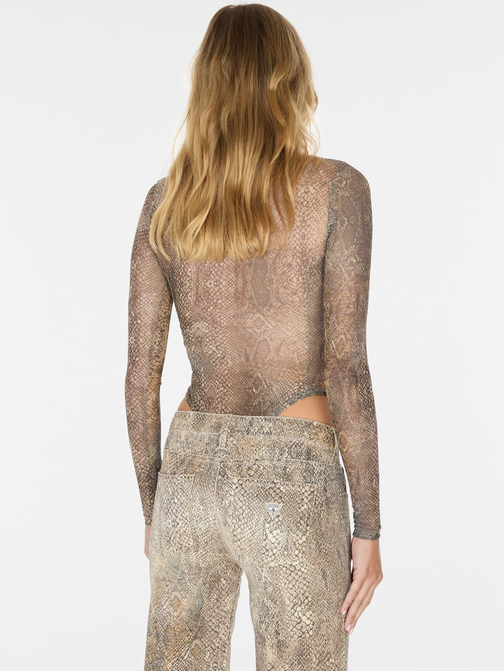 printed mesh bodysuit - Guess