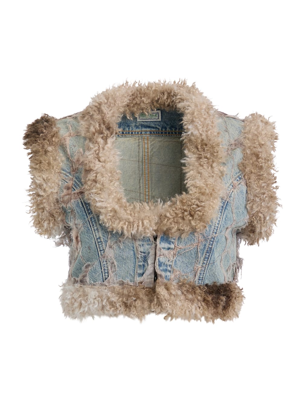faux-fur denim vest - Guess