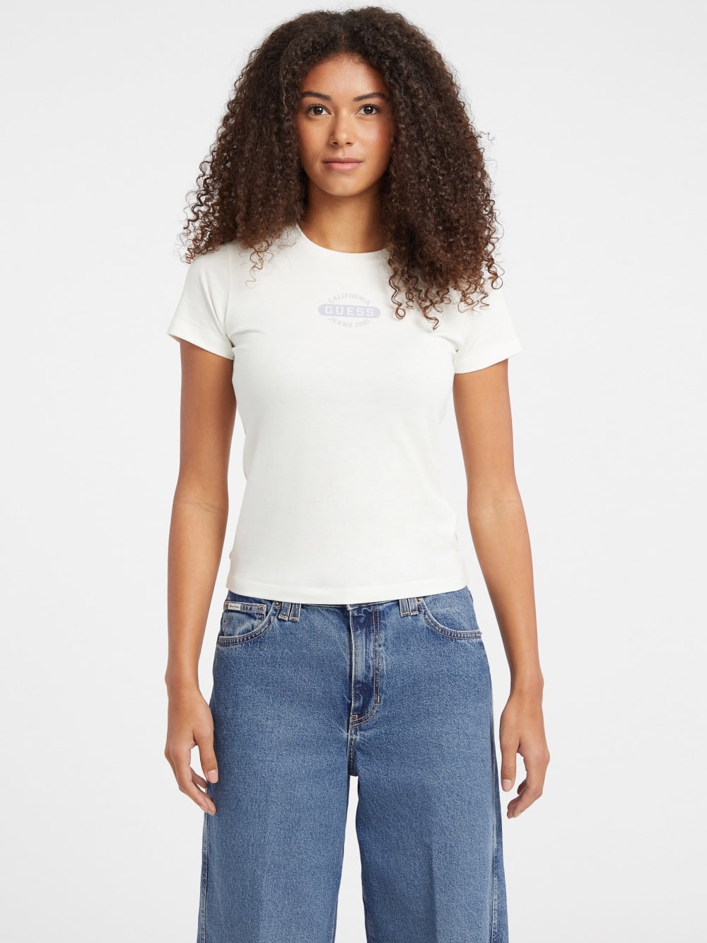 Slim Heathered Stamp Logo Tee - Guess