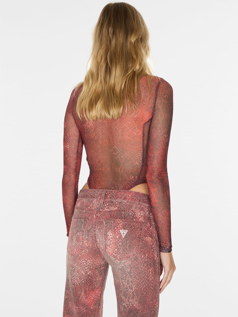 printed mesh bodysuit - Guess