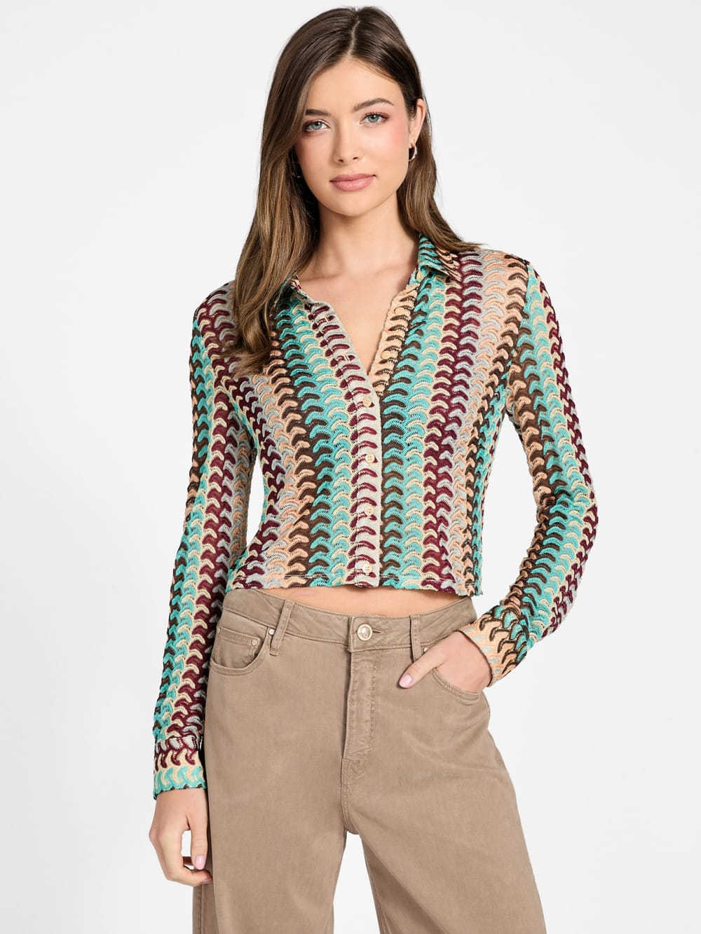 Izzy Striped Knit Shirt - Guess