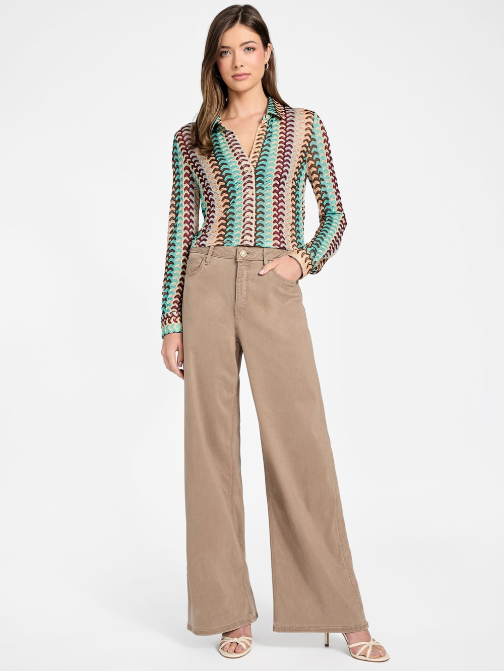Izzy Striped Knit Shirt - Guess