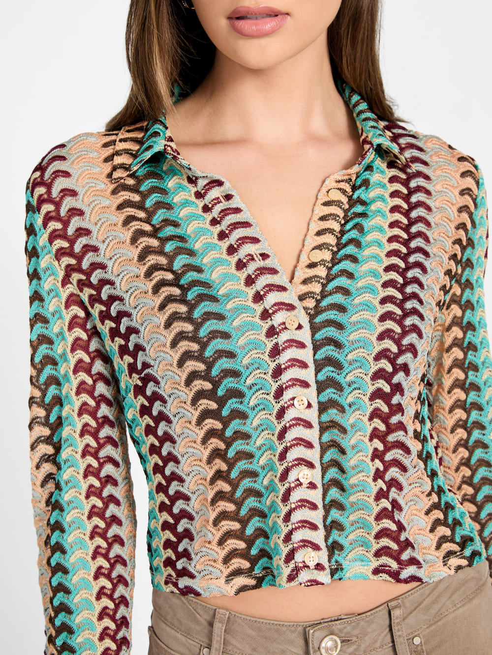 Izzy Striped Knit Shirt - Guess