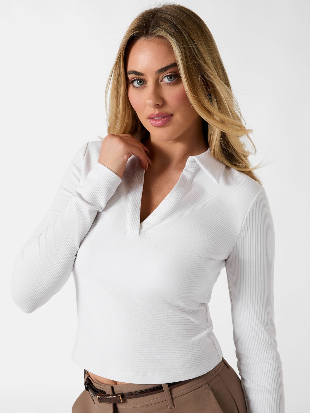 Rib-knit polo shirt - Guess