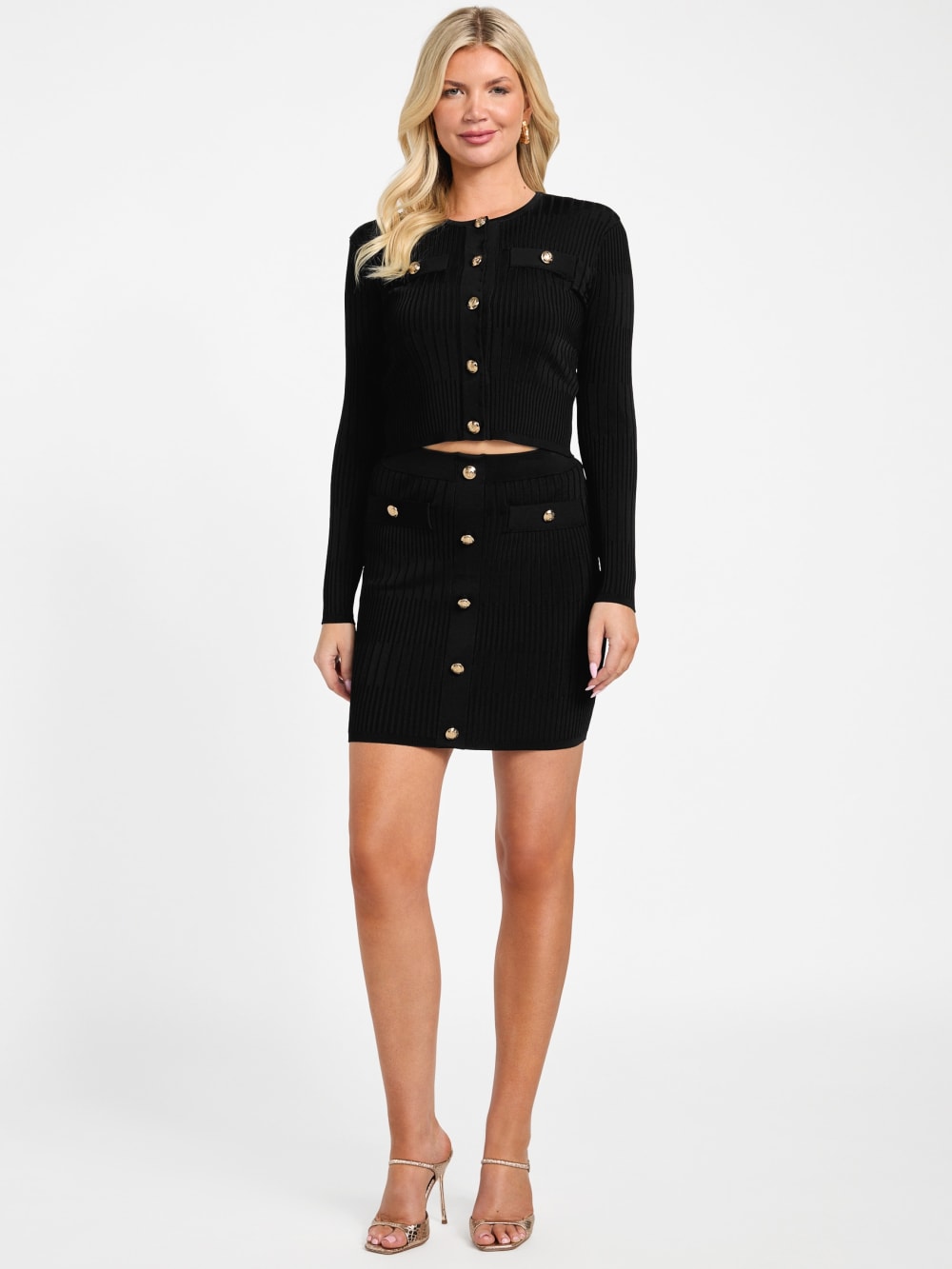 Janet Ribbed Sweater Cardigan - Guess