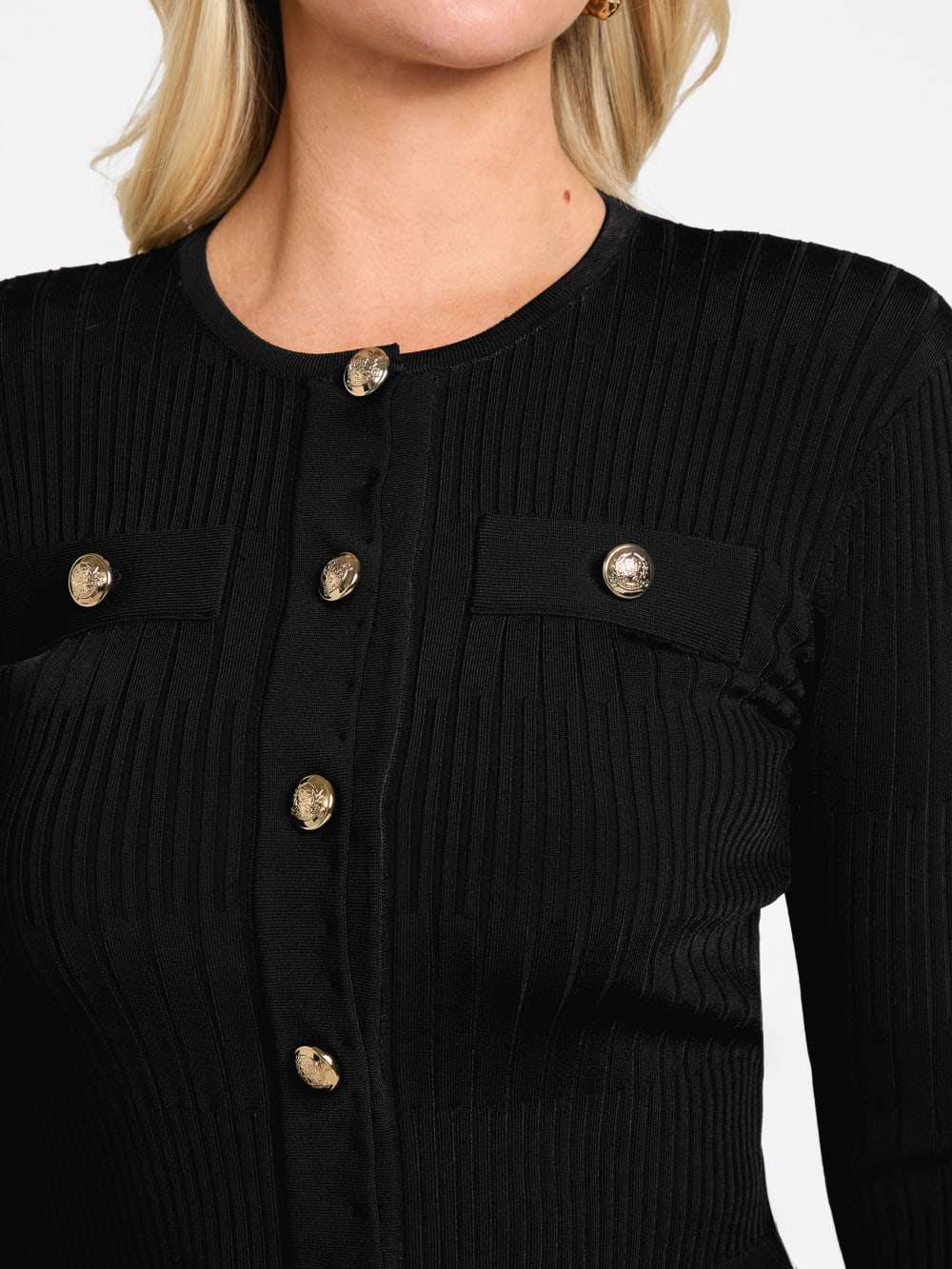 Janet Ribbed Sweater Cardigan - Guess
