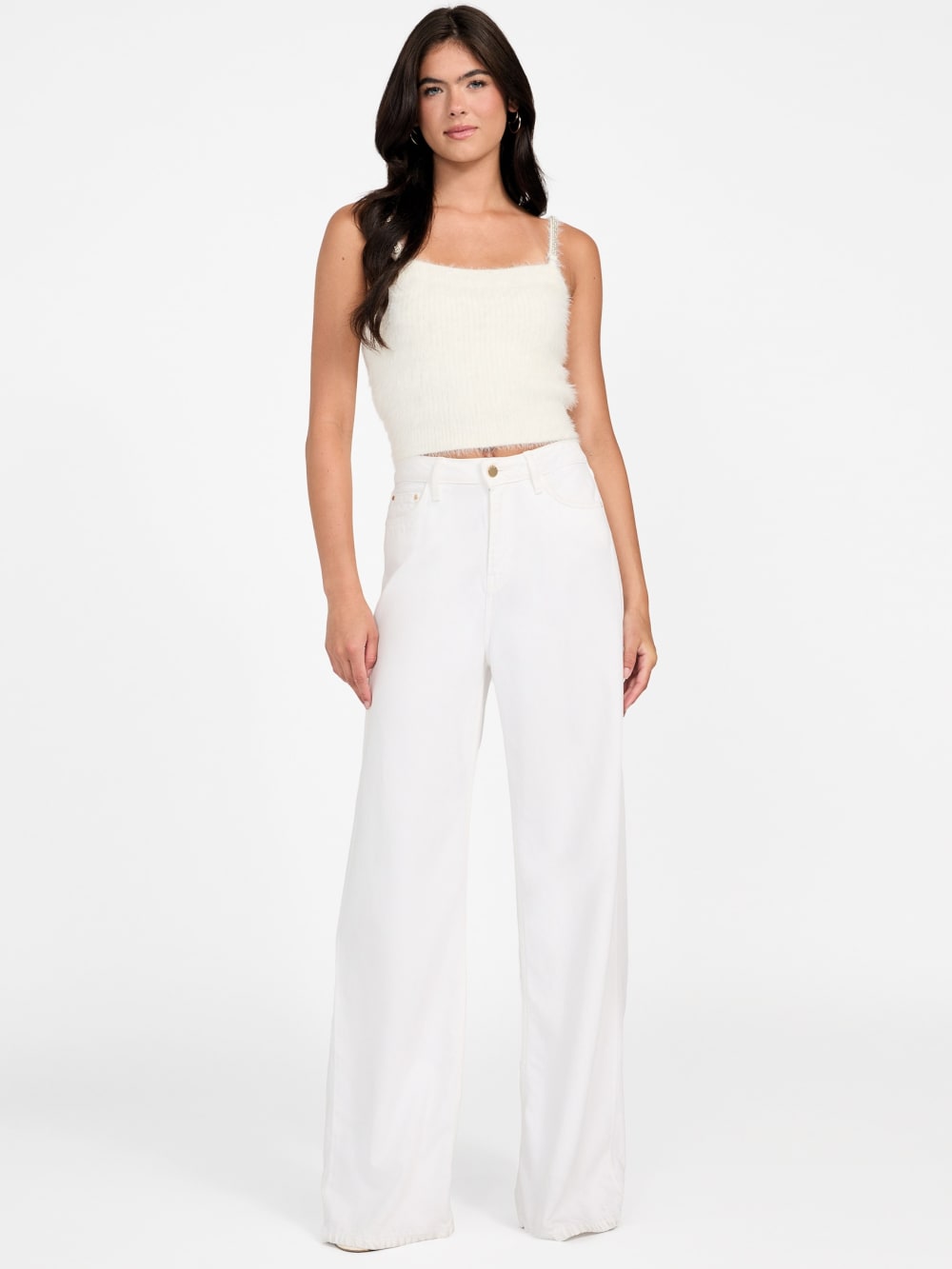 Keyla Fuzzy Sweater Crop Cami - Guess