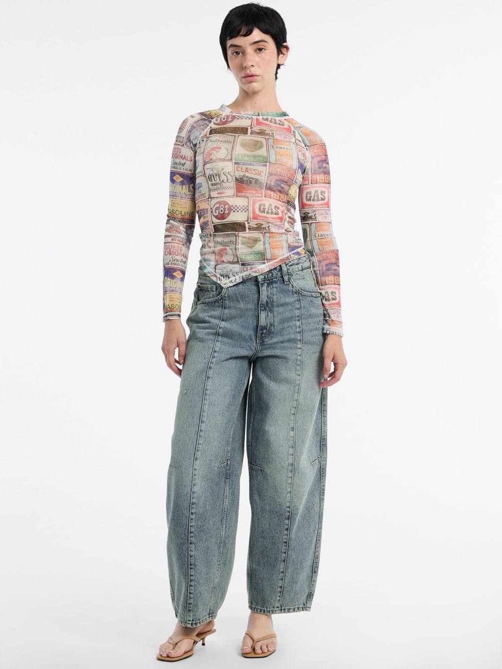 GUESS Originals Printed Mesh Top - Guess