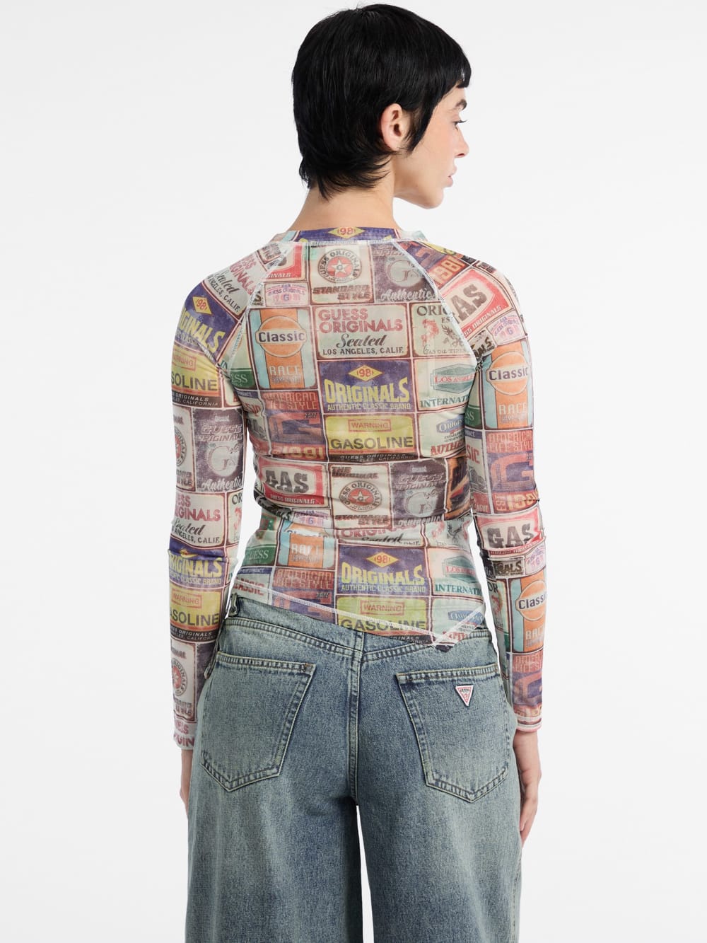 GUESS Originals Printed Mesh Top - Guess