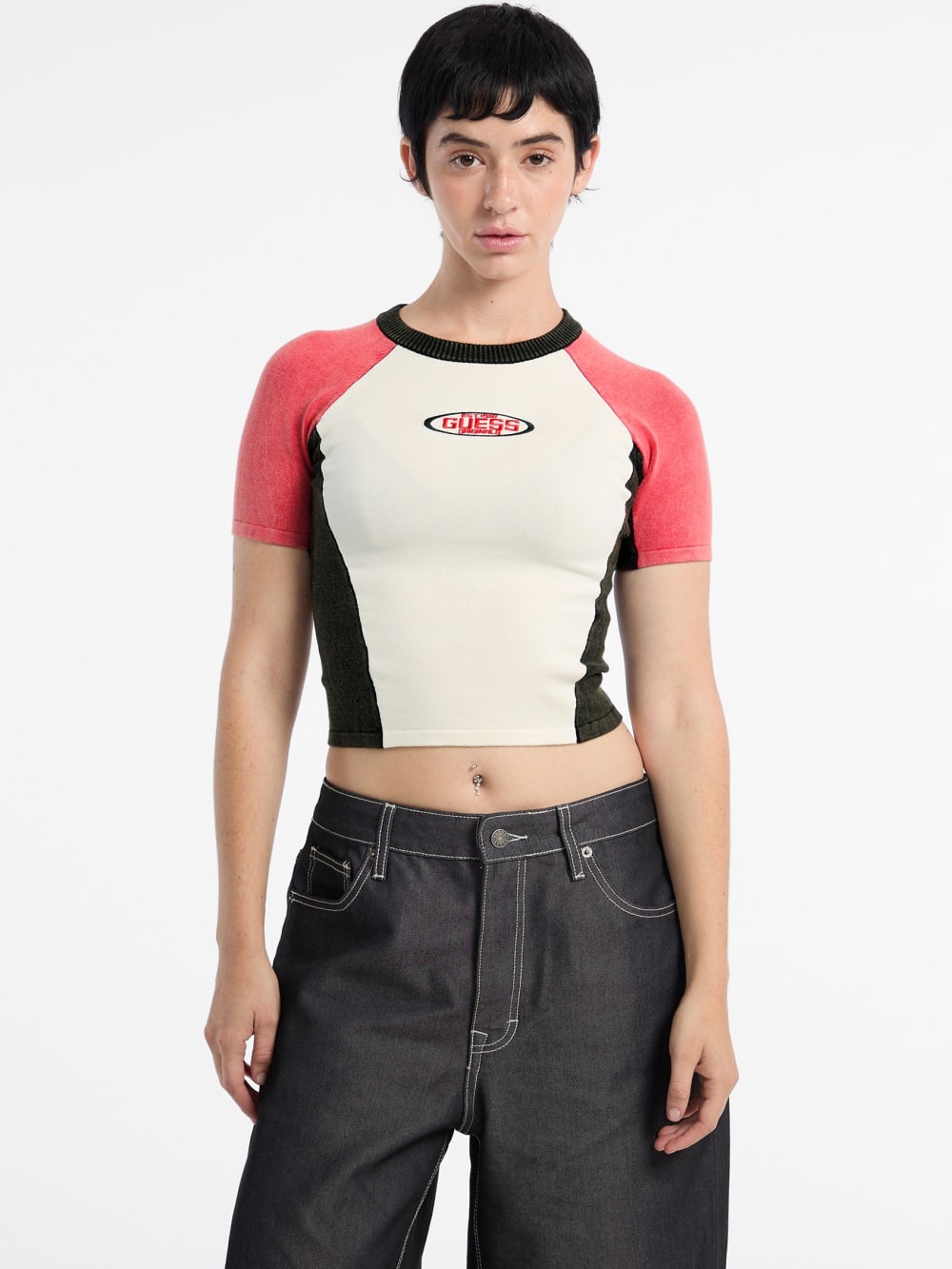 GUESS Originals Eco Fitted Racing Sweater Top - Guess