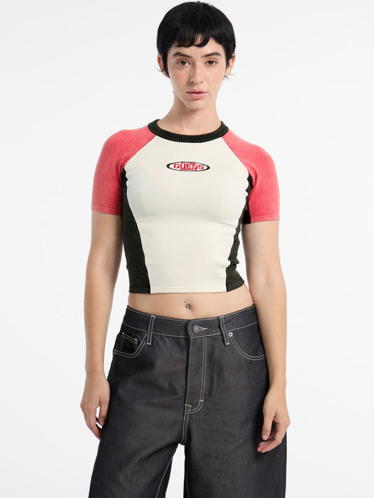 GUESS Originals Eco Fitted Racing Sweater Top - Guess