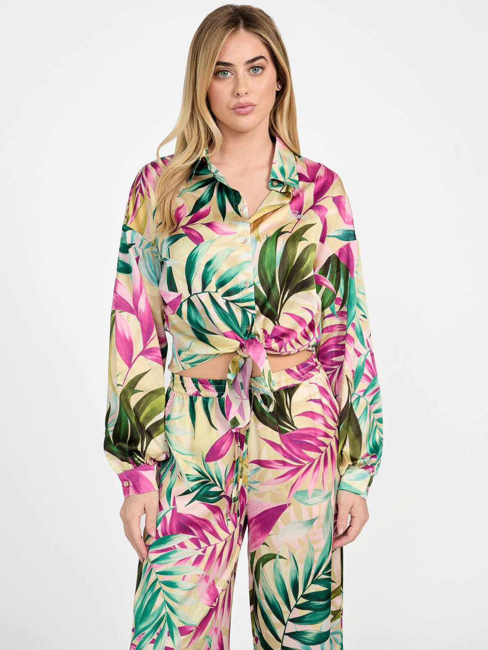 Eco Jun Printed Satin Shirt - Guess
