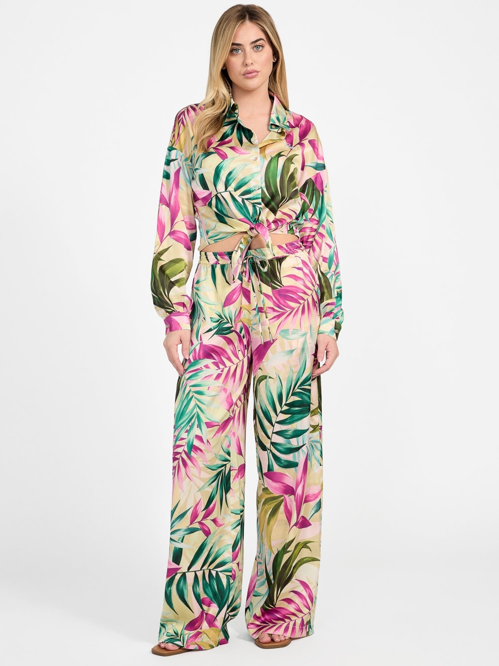 Eco Jun Printed Satin Shirt - Guess