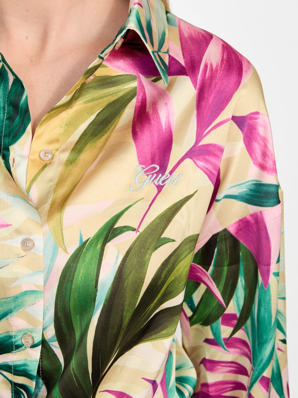 Eco Jun Printed Satin Shirt - Guess
