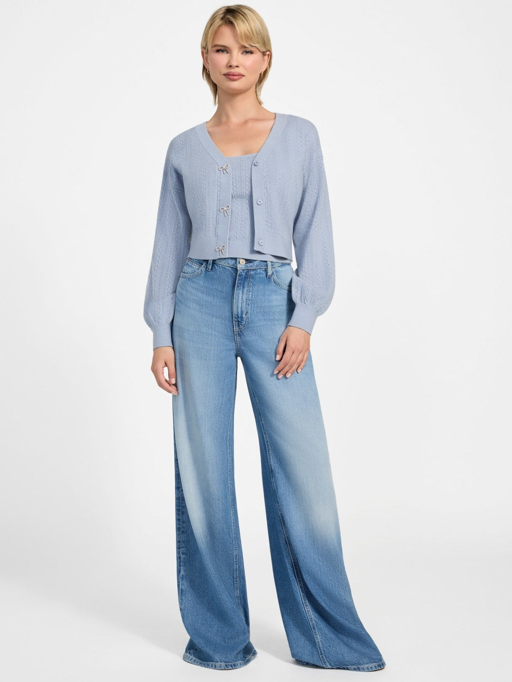 Eco Lyla Bow Cardigan Sweater - Guess