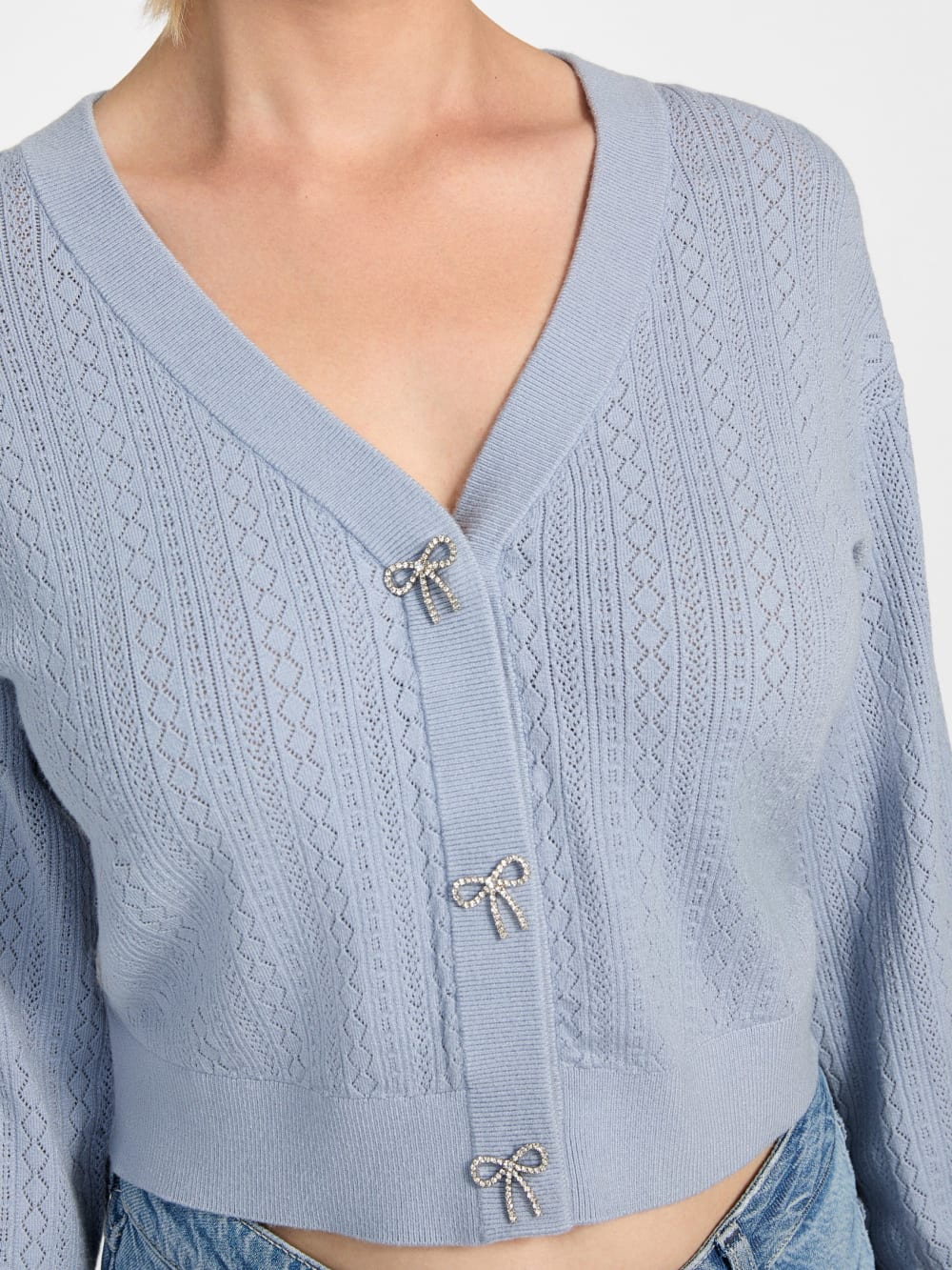 Eco Lyla Bow Cardigan Sweater - Guess