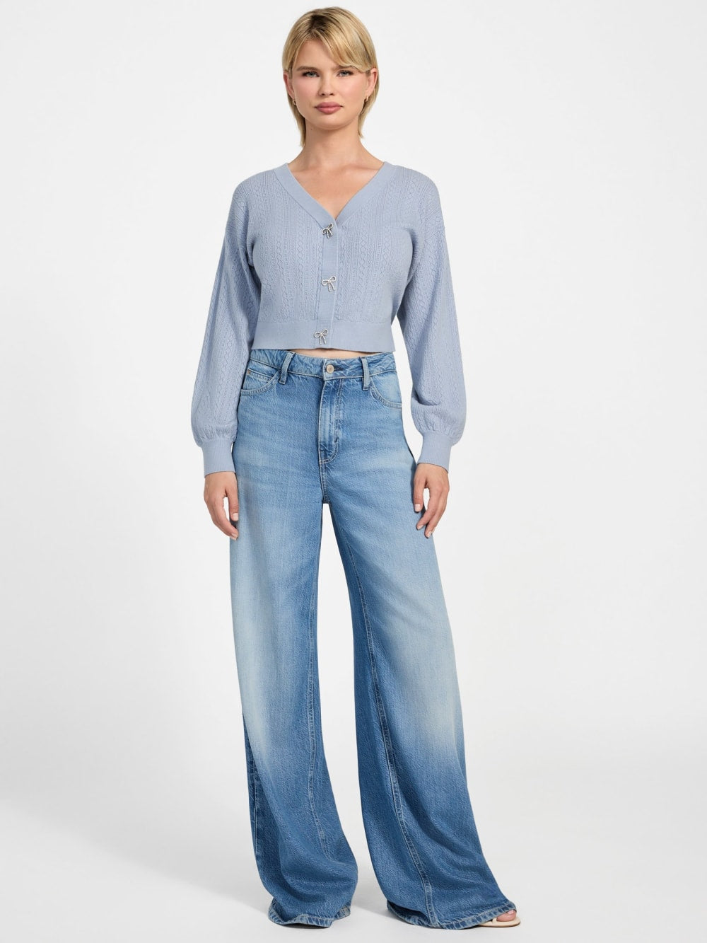 Eco Lyla Bow Cardigan Sweater - Guess
