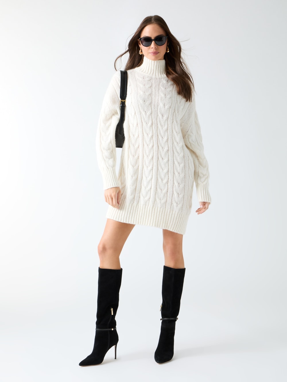 Aida Maxi Cable-Knit Sweater - Guess